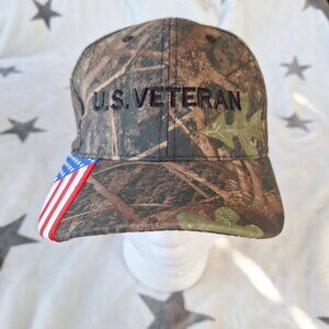 New True Timber Camo US Veteran American Flag Baseball Hat Military